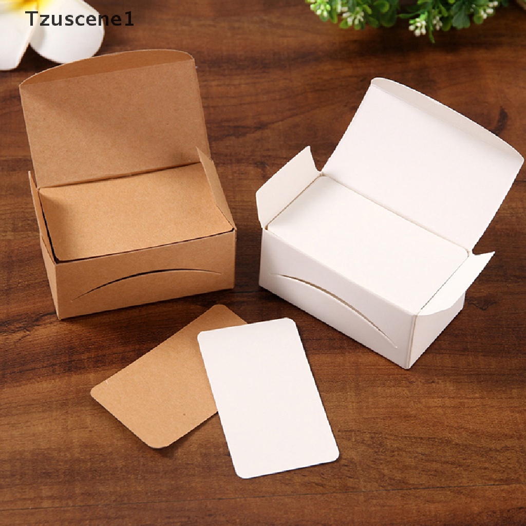 (Tzuscene1) 100pcs Kartu Nama Kosong 4.5x8cm Untuk Bisnis