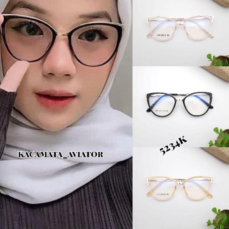Oke Price.. Frame Kacamata Cat Eye SS Terlaris Gratis Lensa Photocromic Minus Antiradiasi