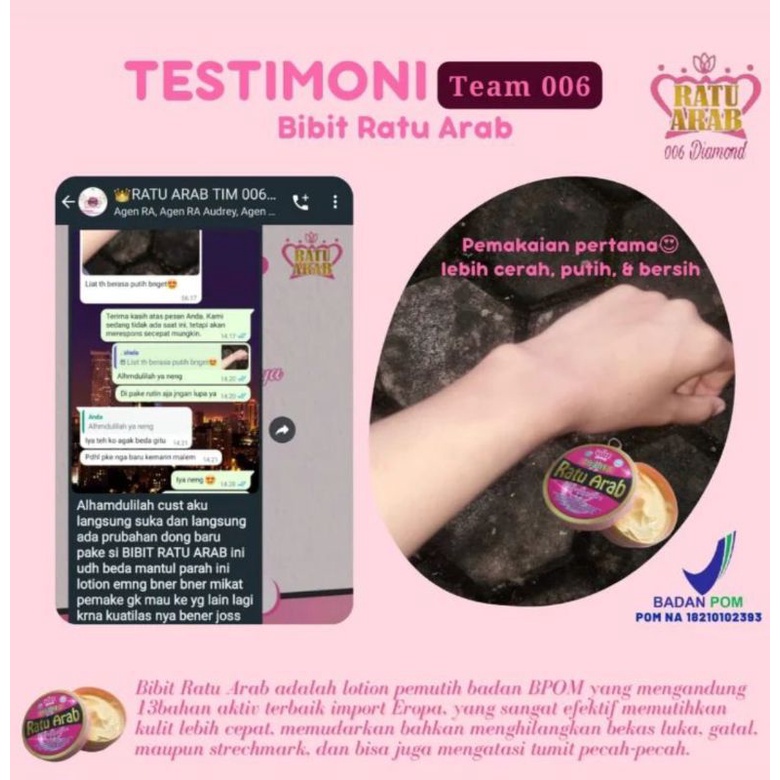 Lotion bibit ratu arab 100% original Surabaya