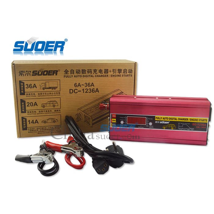 Charger Accu Digital 12v 36A Suoer Cas Aki Mobil Truk Otomatis