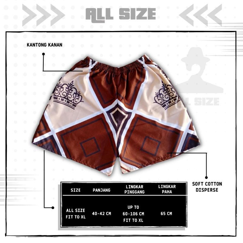 [ 45 MOTIF ] celana pendek boxer/kolor santai pria/wanita remaja/dewasa motif kotak/keramik hitam putih biru-M 38