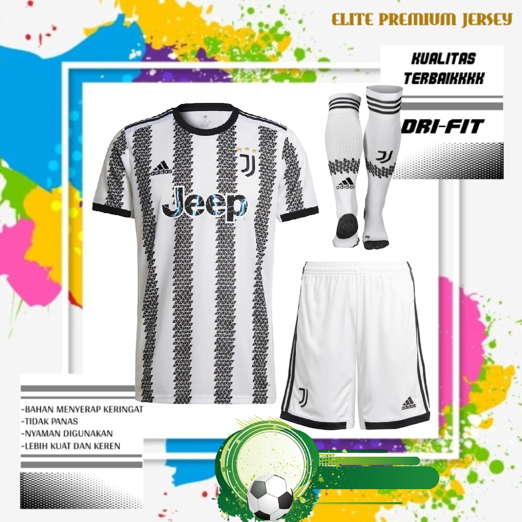 FULL SET JERSEY, CELANA & KAOS KAKI SEPAK BOLA JUVEN HOME 2022/2023 GRADE ORI KUALITAS TERBAIK | SET