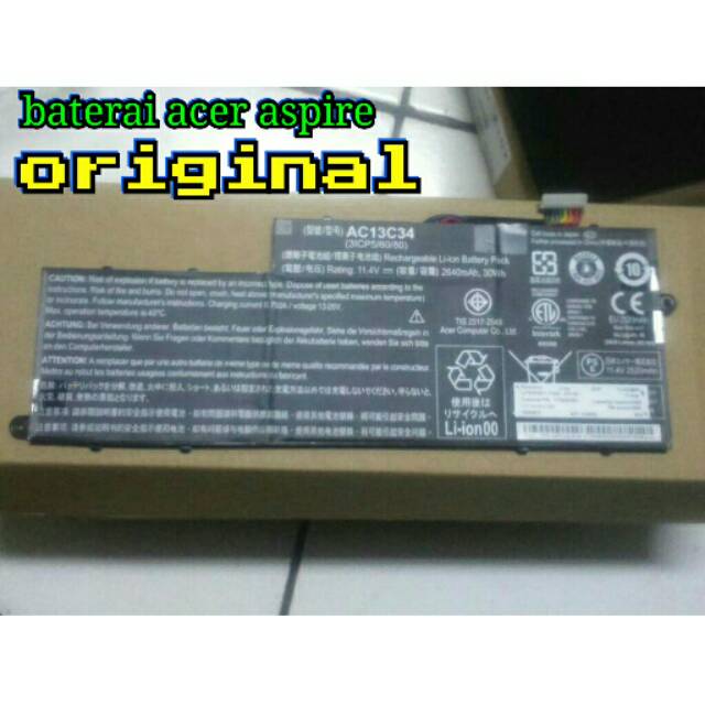 Baterai laptop acer aspire v5-122 v5-132 ( AC13C34 ) ORIGINAL