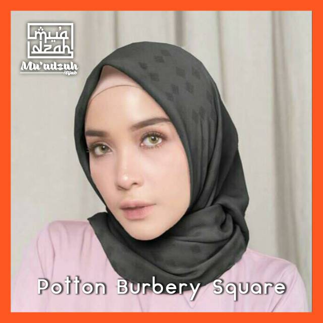 HIJAB SEGI EMPAT POTTON BURBERY ( BURBERRY )/ RUBICORN SQUARE
