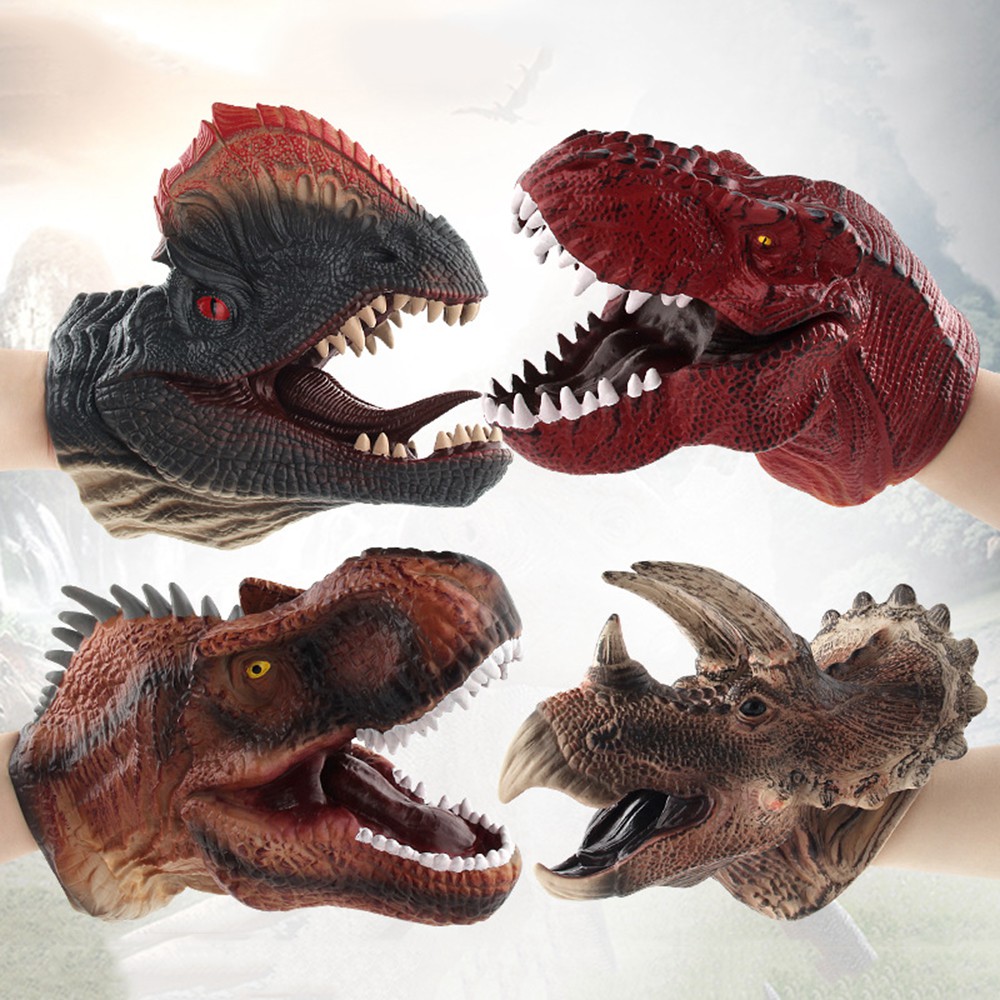 Boneka Tangan Model Kepala Dinosaurus Bahan Lembut Tidak Boneka Tangan Model Kepala Dinosaurus Bahan Lembut Tidak