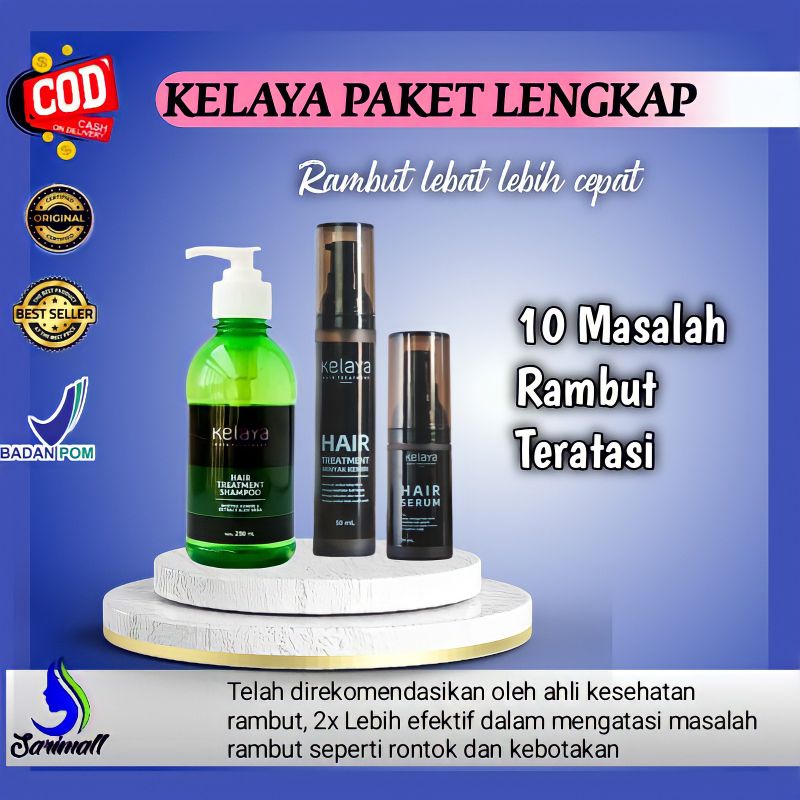 Kelaya Paket Shampoo Vitamin Hair Serum  Perawatan Penumbuh Rambut Anti Rontok penghilang Ketombe