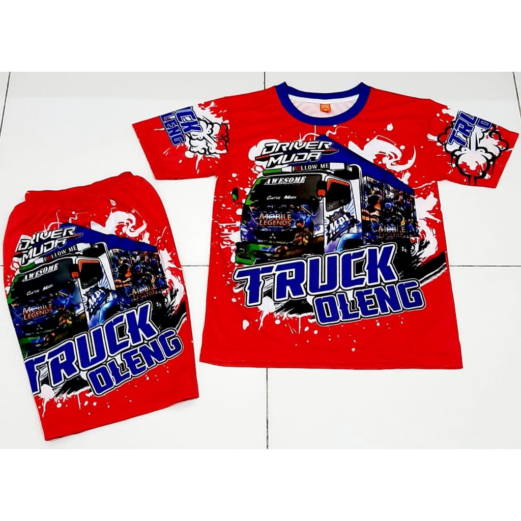 BAJU SETELAN TRUCK OLENG LENGAN PENDEK ANAK | SETELAN BAJU  TRUCK OLENG LENGAN PENDEK ANAK | SETELAN