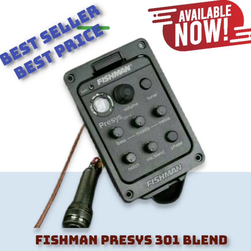 Fishman Electronic 301 4-Band EQ Equalizer Gitar Preamp Piezo Pickup