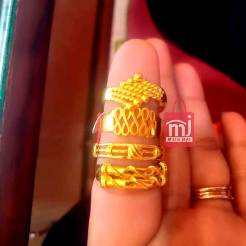 Cincin emas asli 99,9% emas asli 999 emas 24k bermodel model cincin bermotif