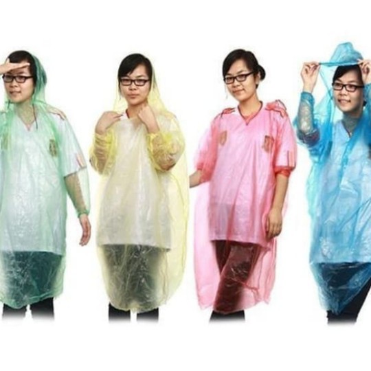 【COD】 Jas Hujan Plastik Sekali Pakai` Ponco 1 Kali Pakai` Poncho Raincoat Transparan