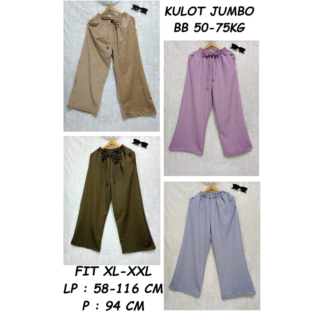 KULOT JUMBO WANITA/Celana Kulot Babat Panjang/CELANA KULOT BABAT BB 50-75KG TERMURAH DAN TEBAL