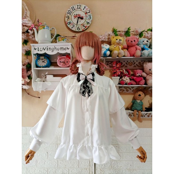 Blouse Lolita korea korean style murah Lengan Panjang Vintage