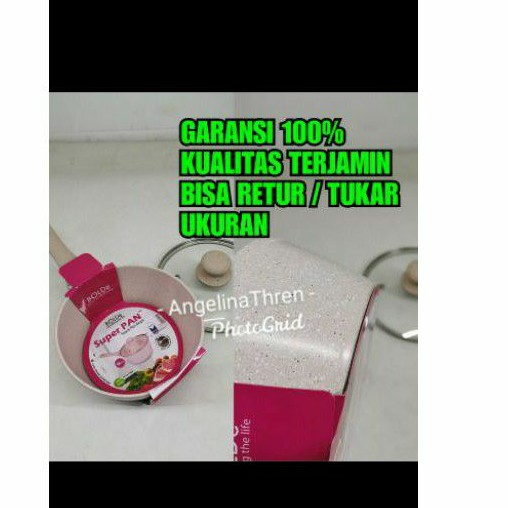 panci gagang BOLDE 18cm + tutup kaca granite ceramic - sayce pan 18cm