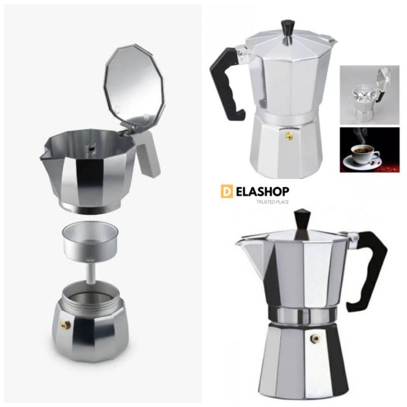 Mokapot coffee 2cup dan 6cup / mokapot kopi / espresso maker 2 cup dan 6 cup / moka pot pembuat kopi