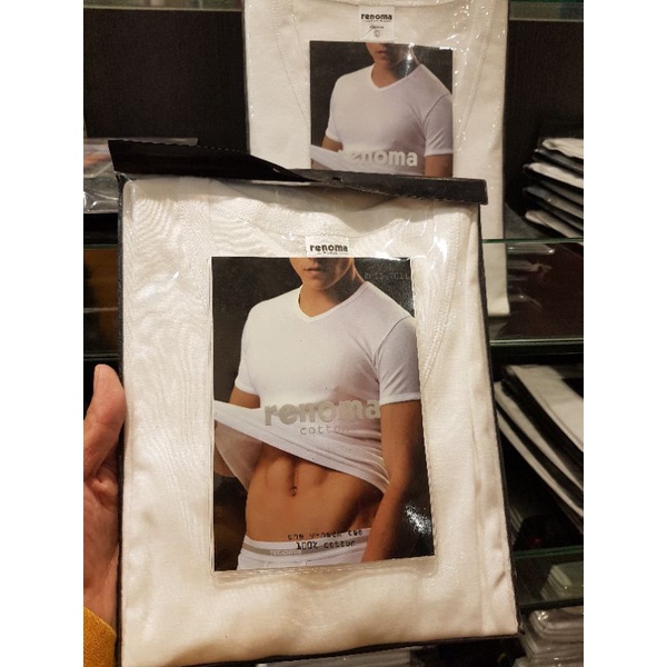 Renoma Underwear Men - Baju dalam pria V-Neck isi 1pcs - Kerah Leher V