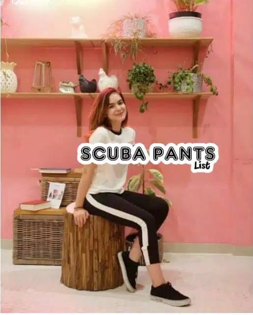 Scuba Pants List / Celana Jumbo List / Celana Jumbo Wanita