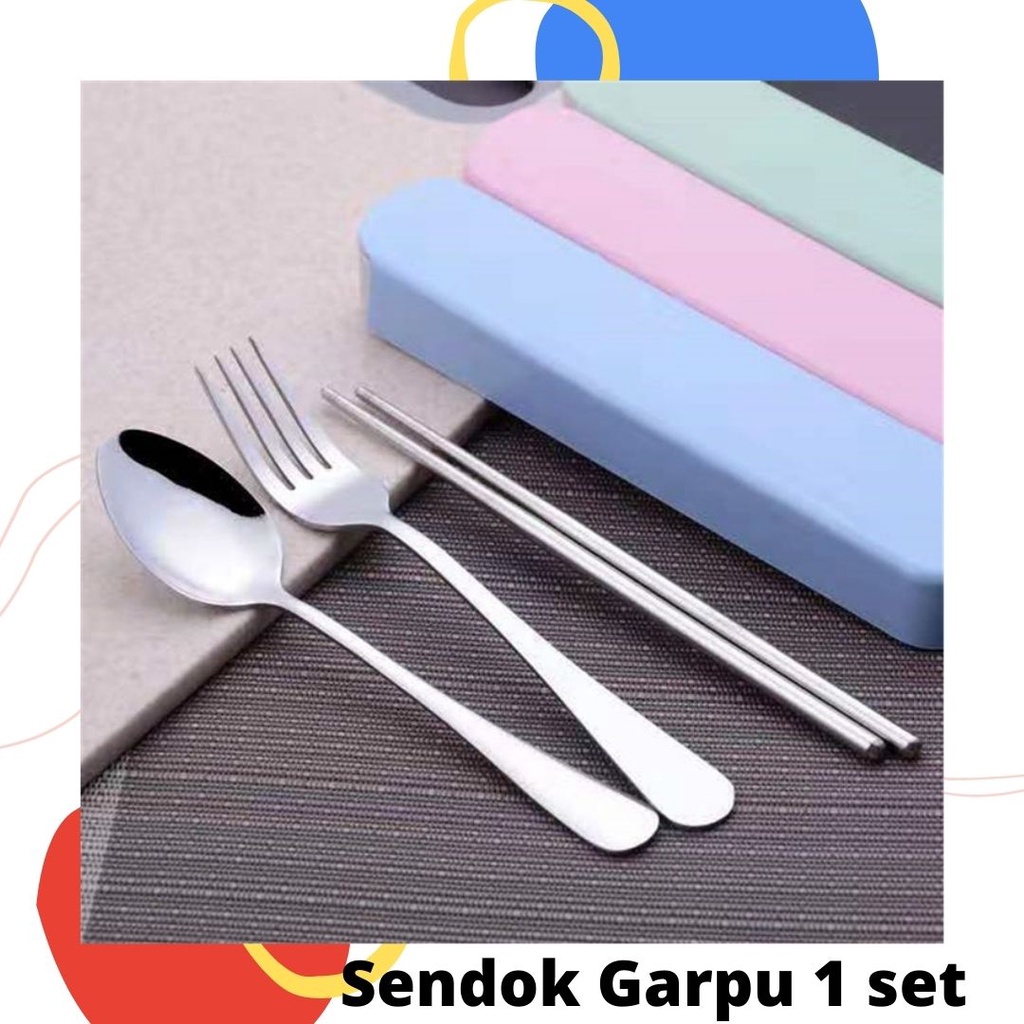 SENDOK GARPU SET SENDOK GARPU SATU SET SENDOK GARPU STAINLESS STEEL SENDOK GARPU TRAVELING SENDOK GA