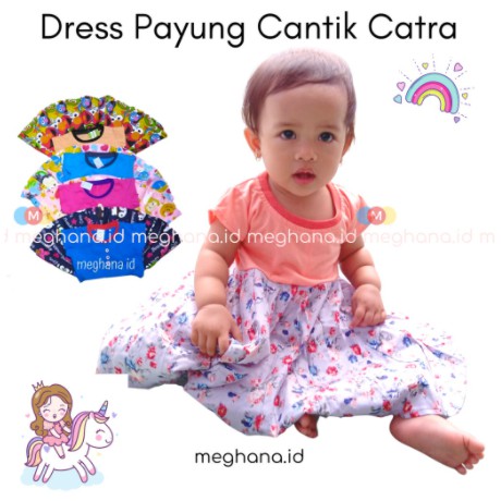 DRESS ANAK PEREMPUAN MOTIF BUNGA CATRA -ALEXA