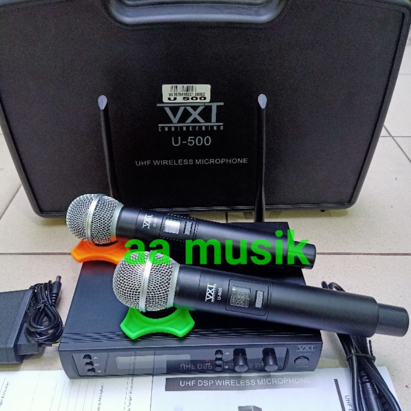 MIC WIRELESS VXT U-500 DUAL CHANNEL UHF ORIGINAL GARANSI 1 TAHUN