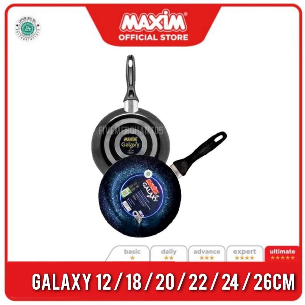 Frypan Maxim Galaxy 26 24 22 20 18 12 Penggorengan Teflon Anti Lengket Fry Pan Maxim Galaxy Gorengan Anti Lengket