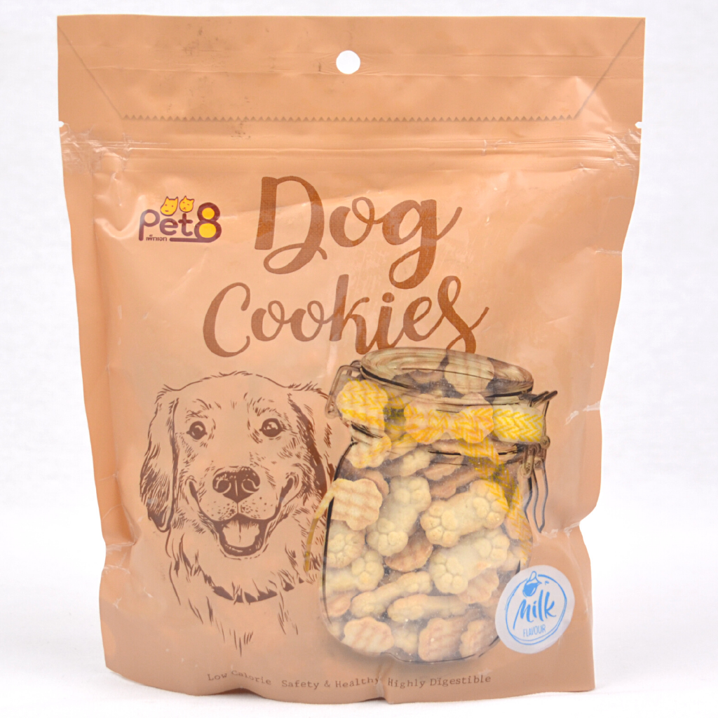 

PET8 Snack Anjing Dog Cookies PAW Milk 350gr