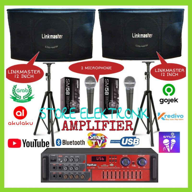 Paket Karaoke LINKMASTER 12 IN -SMART TV Connect Ampli Karaoke Youtube