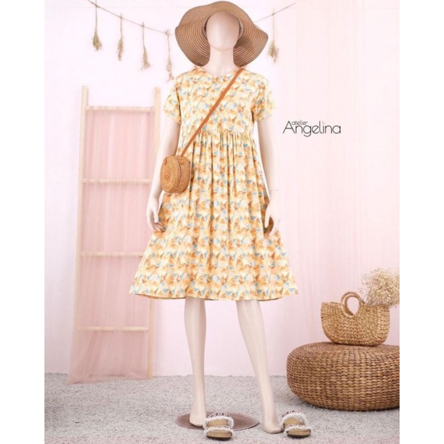 [SIZE L] Lucy Dress Louvre Yellow by Atelier Angelina