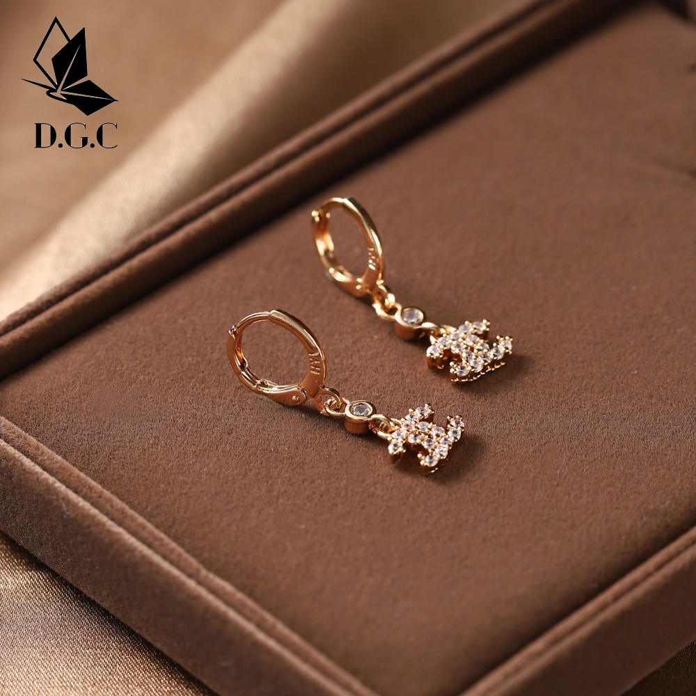 ✨D.G.C✨COD Anting Korea Titaniun Earrings Emas Jumbai Berlian Murah Giwang Tindik Perhiasan 18K D144