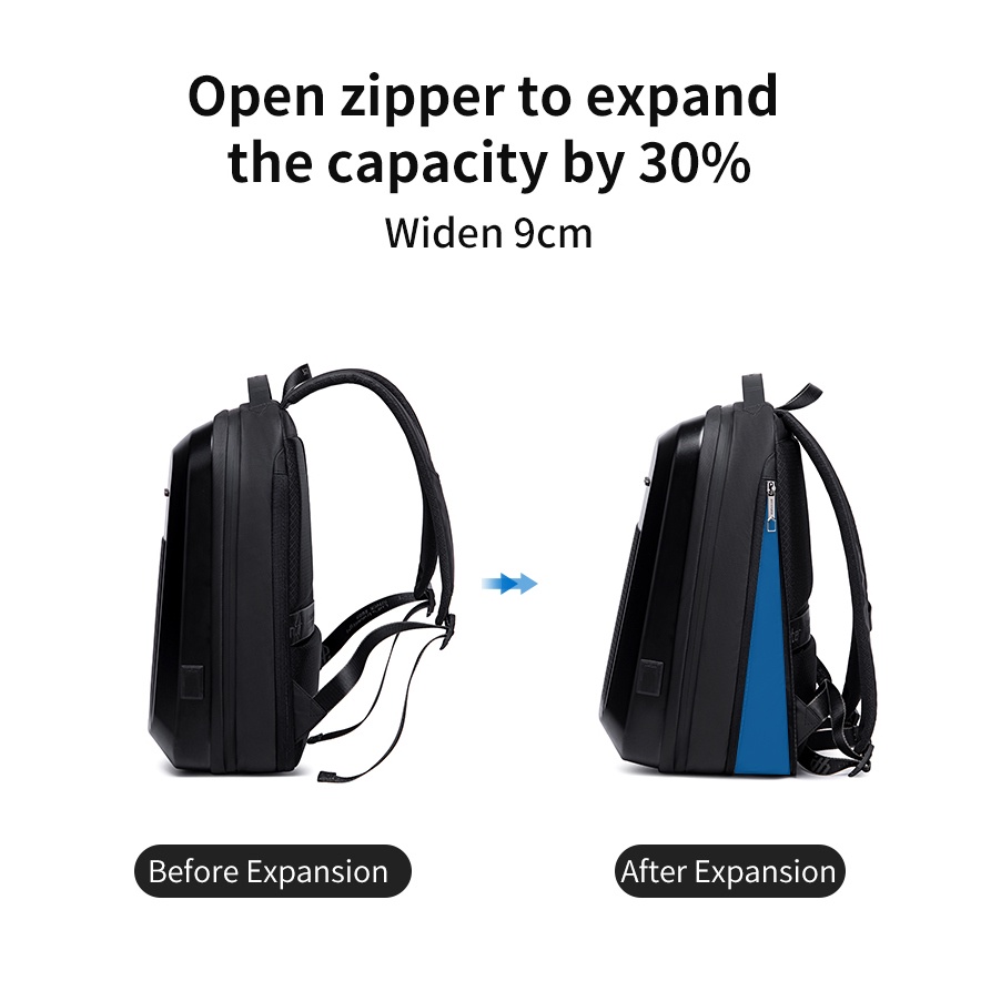 B00487 Tas Laptop 15.6 Hardcase Waterproof USB Audio TSA Expandable