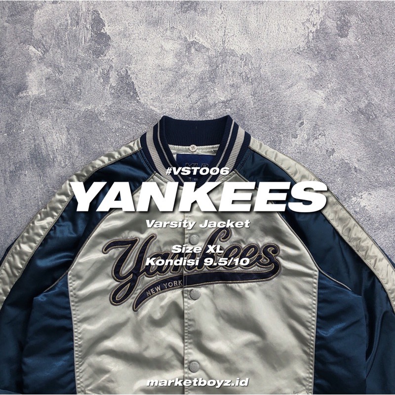 MLB Yankees Silver/Blue Varsity Jacket