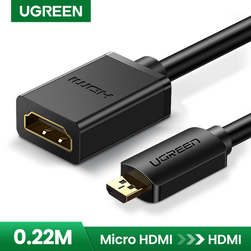 UGREEN Micro HDMI to HDMI Cable Male to Female Micro HDMI Adapter Supports 4K 3D