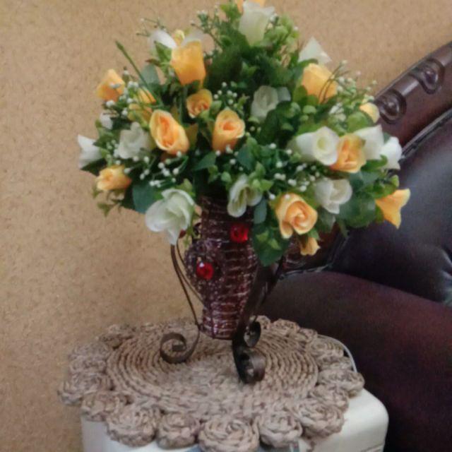 Placemat Seagrass Matahari Natural List Hitam Diameter 35 Cm