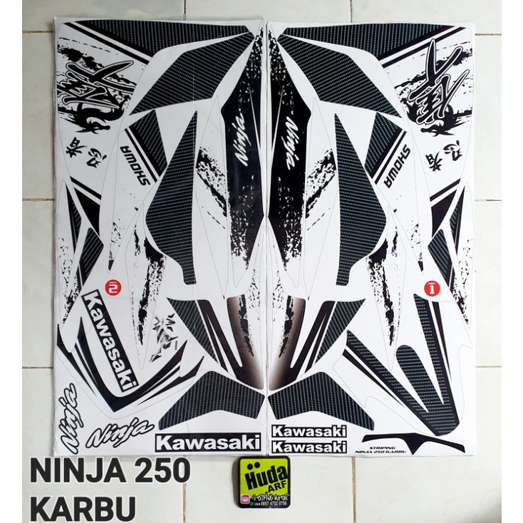STRIPING VARIASI KAWASAKI NINJA 250 KARBU LIS STICKER DECAL VARIASI NINJA KARBU 250 KAWASAKI NINJA 2