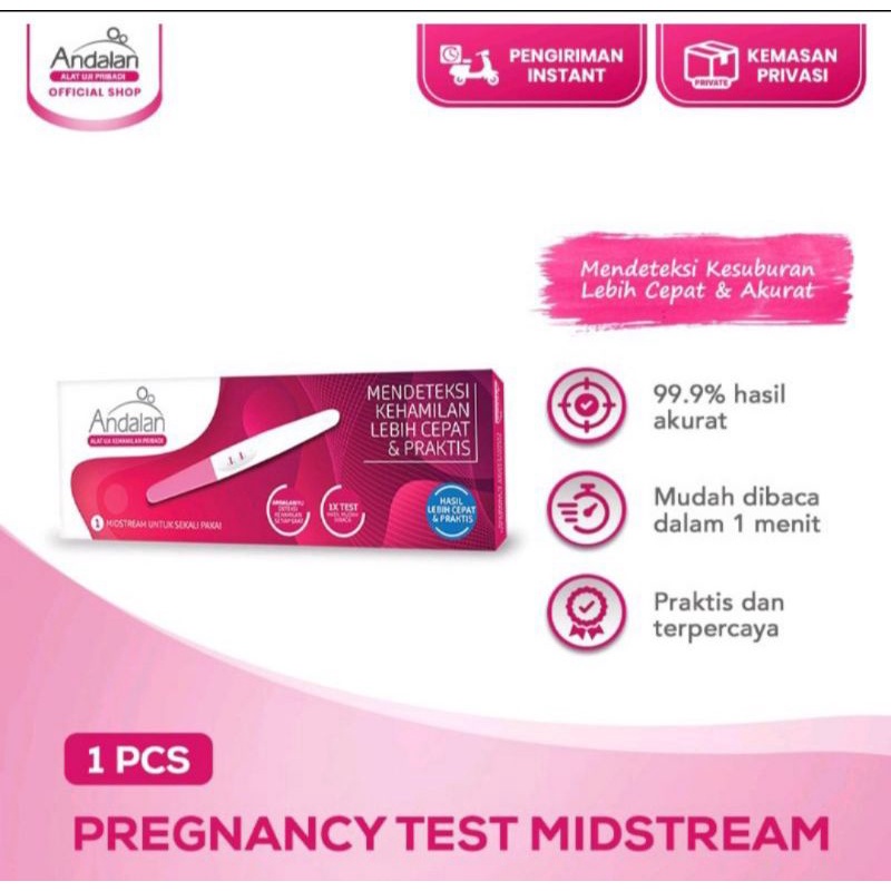 Testpack Test pack Tes hamil test kehamilan Andalan MIDSTREAM COMPACT / Andalan pregnancy test midstream / Tespek / Testpack / TEST PACK UJI KEHAMILAN Cepat Dan Akurat (privasi terjaga)