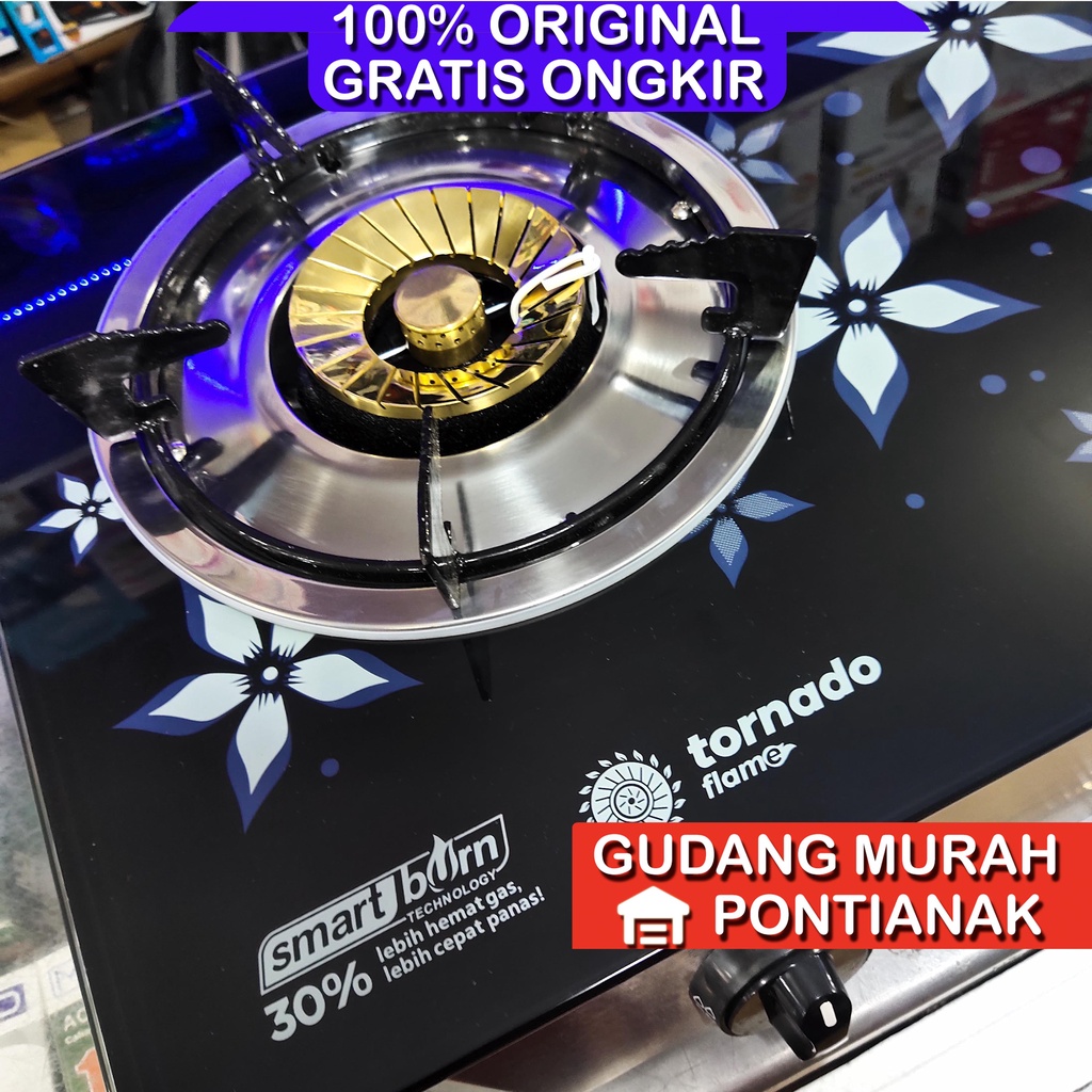 Kompor Gas Maspion KACA TEMPERED STAINLESS API BIRU MKG 601 JMTF