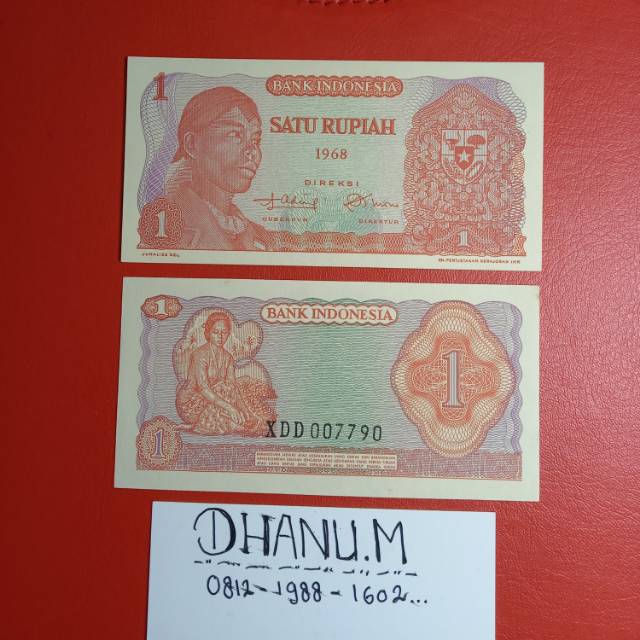 Uang kuno Indonesia 1 rupiah 1968 Sudirman
