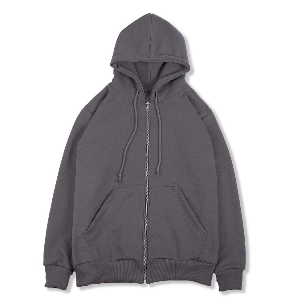 ZIPPER HOODIE DARK GREY