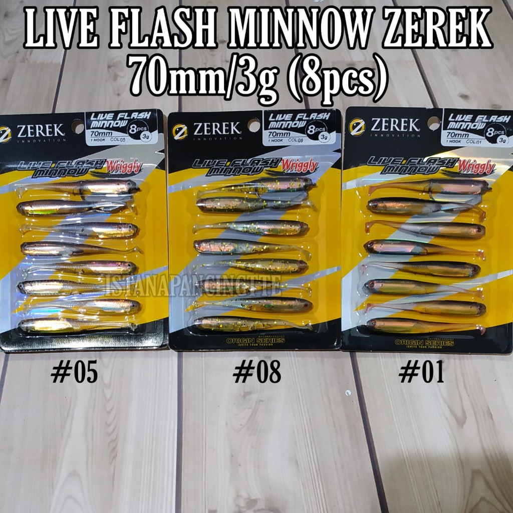 UMPAN ZEREK LIVE FLASH MINNOW 70MM, 90MM, 110MM, 130MM Colour 01-08