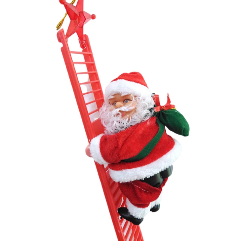 Mary 20x12.5cm/7.87x4.92in Lucu Elektrik Santa Claus Climbing Ladder Mainan Lucu Untuk Perlengkapan Kreatif Anak Menghilangkan Bosan