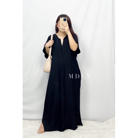 MDLV ~ 91000# Homewear Maxi Dress Jumbo Polos Dress Batwing Import