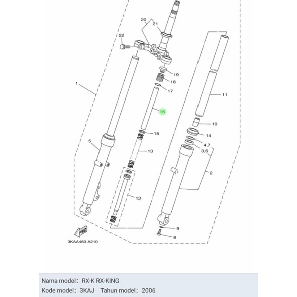 SPACER TABUNG PER SHOCK SHOK RX KING RXK RX K ASLI ORI YAMAHA 3KA F3118 10