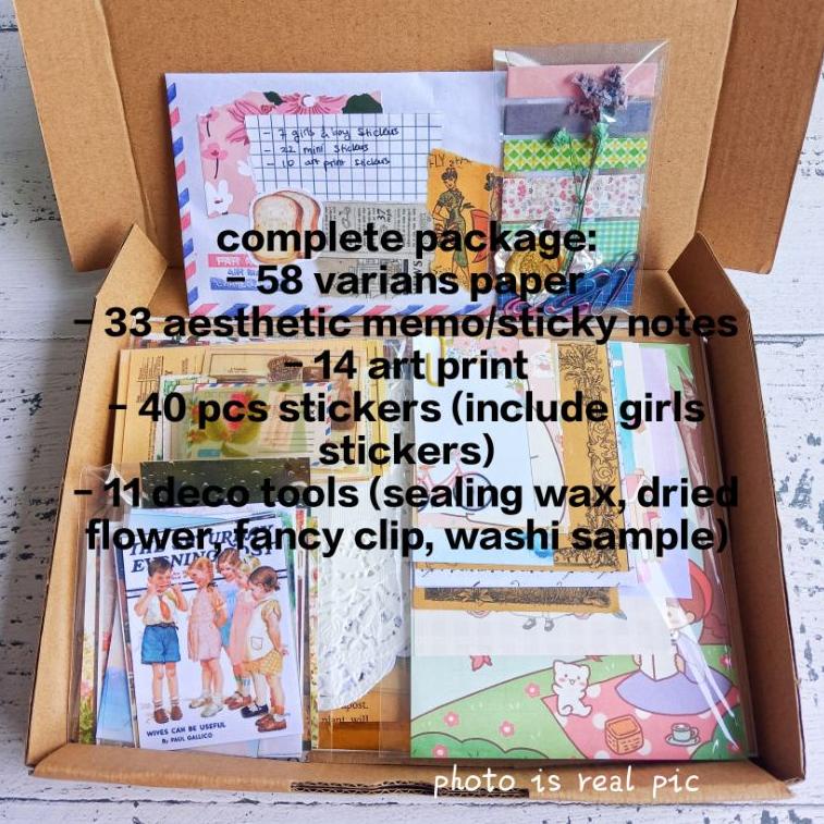 

[KODE PRODUK N8FOJ6883] Journal kit journaling kit aehetic junk journal scrapbook bundle aesthetic bujo kit 85-165 pcs ++