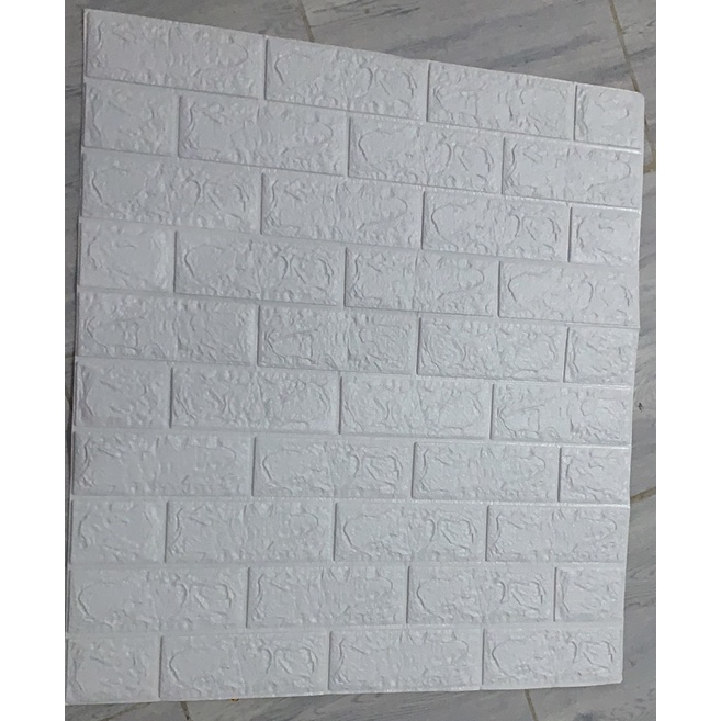 wallpaper 3D Foam / wallfoam dinding 3D Motif bata-putih 3,5mm