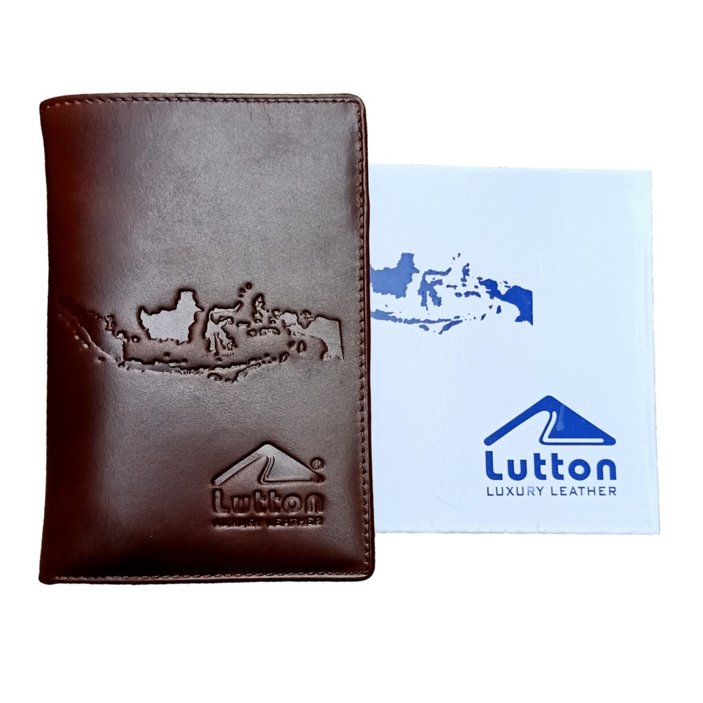 LUTTON - dompet kulit untuk pria - DOMPET KULIT SAPI ASLI 3/4 PULL UP &amp; KULIT KAYU