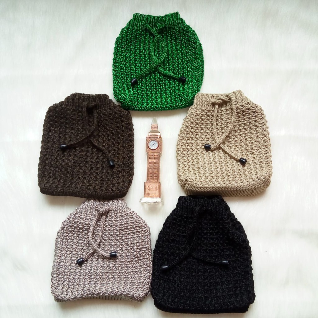 Tas Wanita Selempang Slempang Rajut Serut Mini Kecil Polos HP Smartphone Tas Cewek Tas Perempuan A04