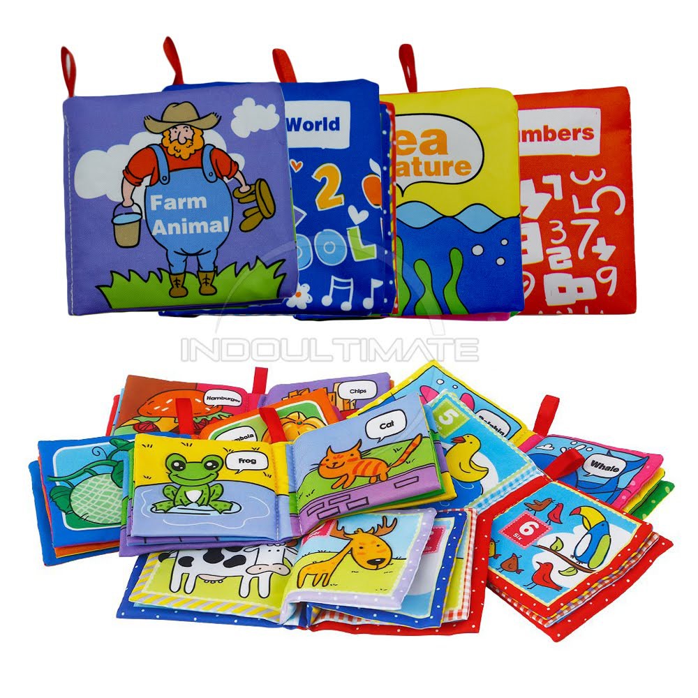 Bantal Buku Kain Buku Bantal Mainan Edukatif Soft Book Edukatif Mainan Anak Mainan Bayi TO-B13