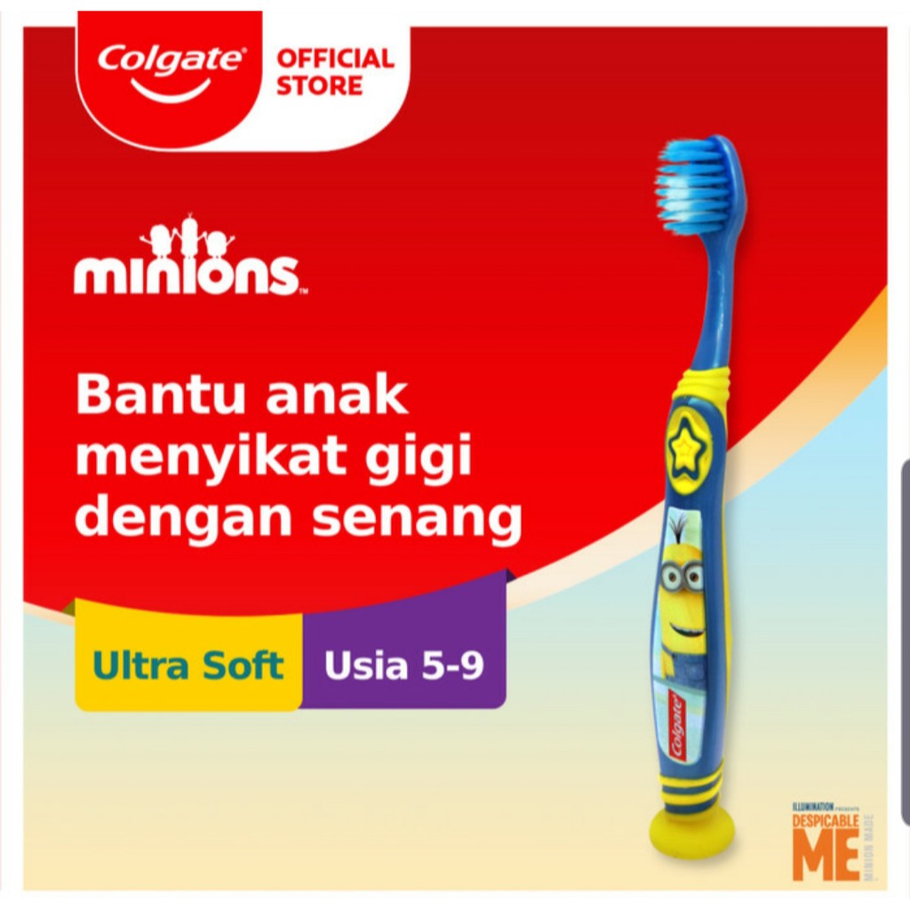 Colgate Minion Tooth Brush  Sikat Gigi Anak Minion Stage 1 dan Stage 2 Minion Toothbrush with suctio