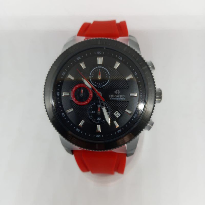 Jam tangan pria Hegner HW1675 original Chronograph