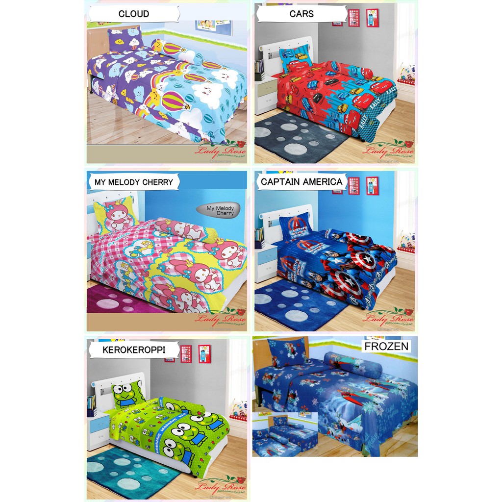 Sprei Set KARAKTER Single 120x200x20cm Lady Rose Banyak PILIHAN !!!