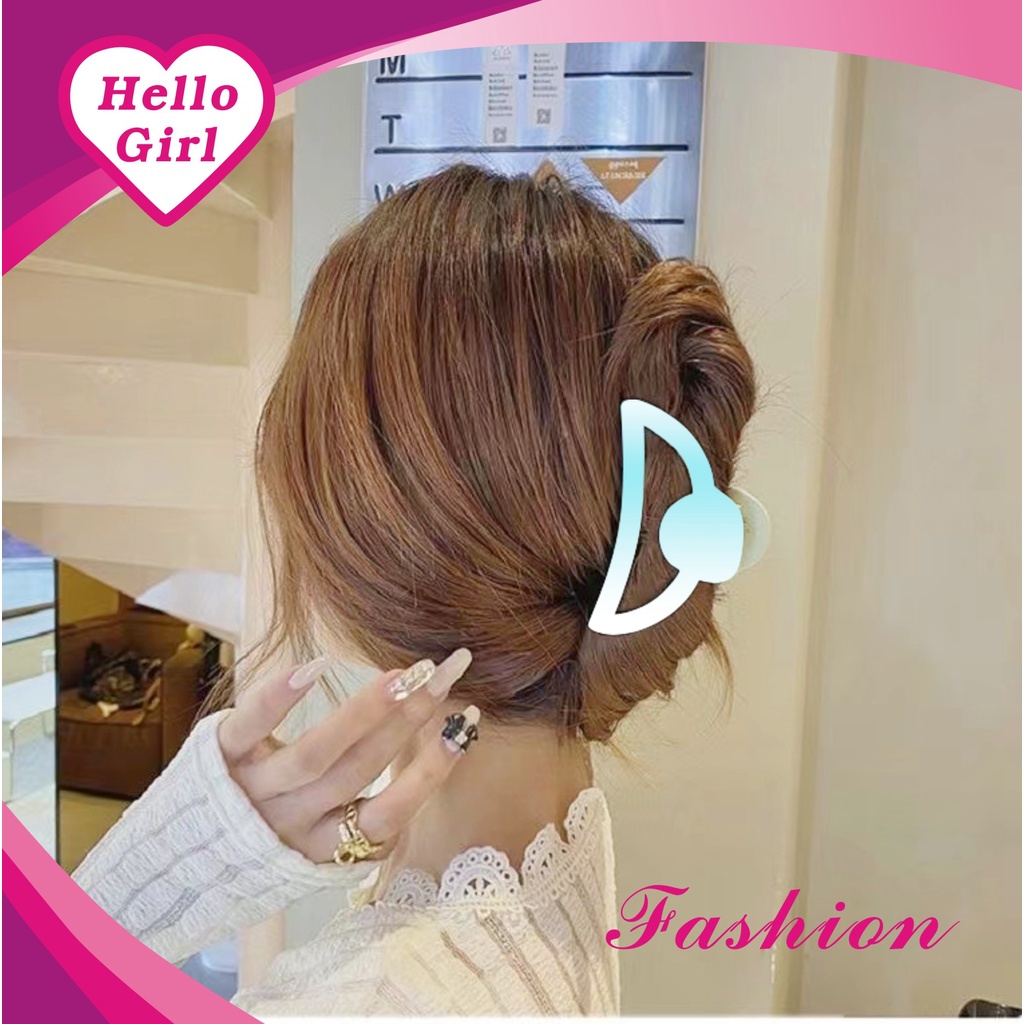 (Hello Girl)F81 Jepit Rambut Wanita Hair Clip Claw Dual Tone Import